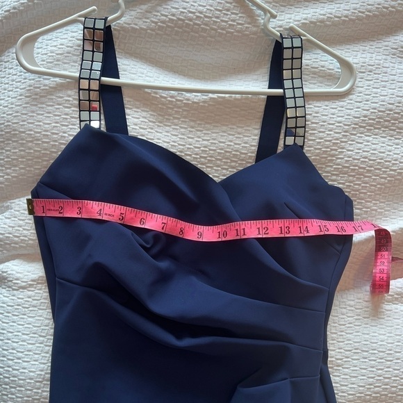 Chiara Boni Navy Shami Sleeveless Midi Dress NWT - Picture 12 of 16